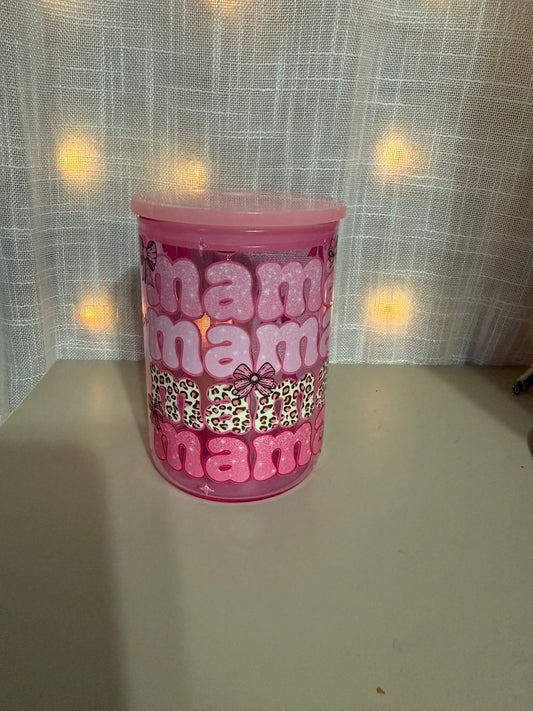 Stacked Mama 16 Oz Glass Mug