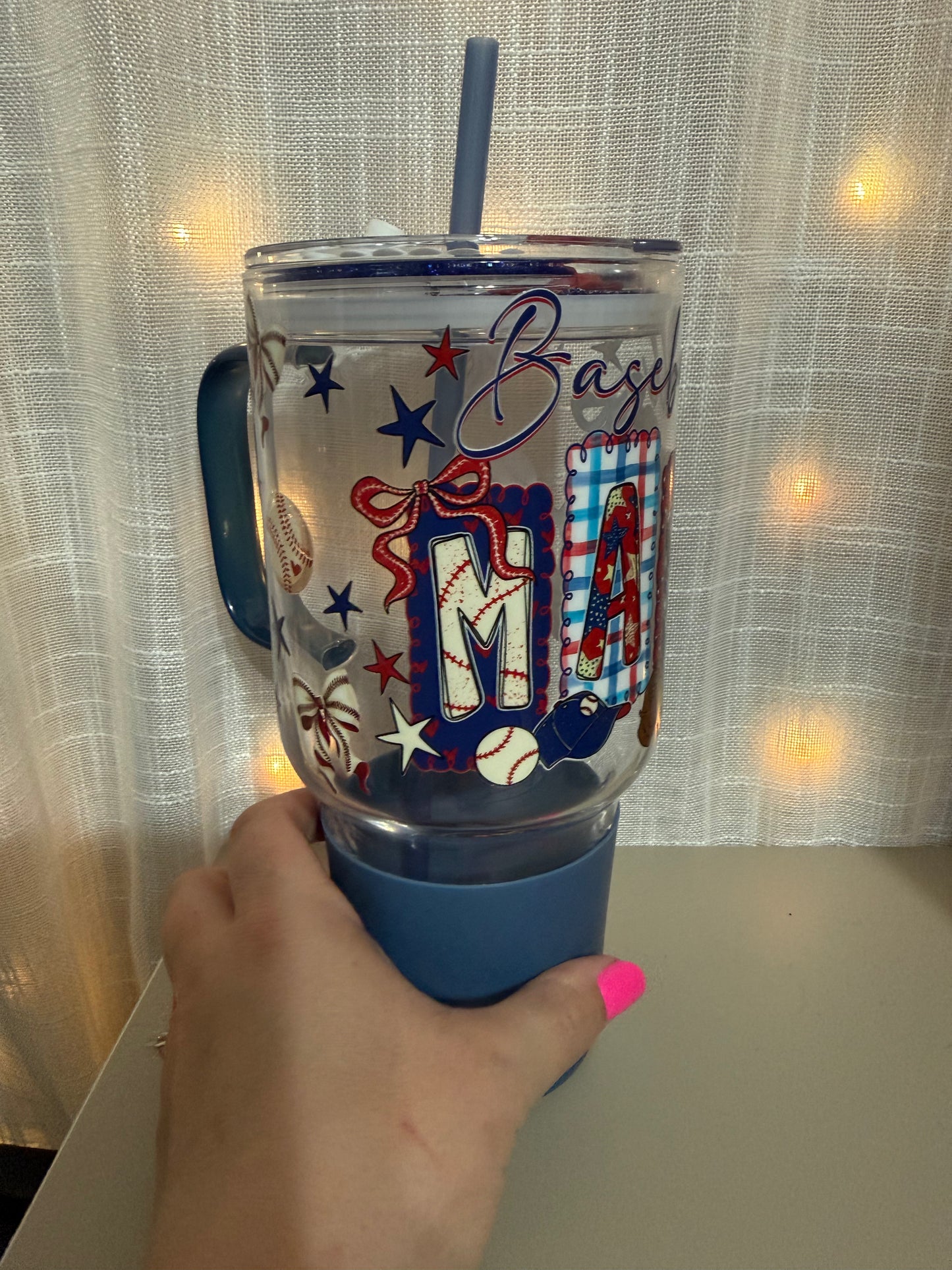Baseball Mama 30 Oz Glass